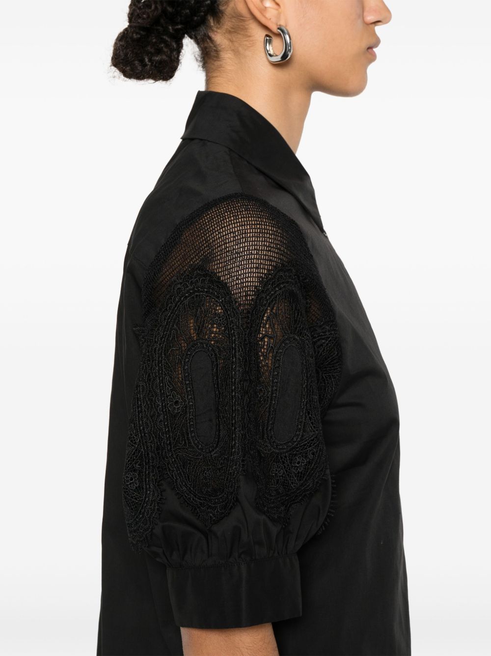 Black Cotton Shirtdress — Ermanno Firenze