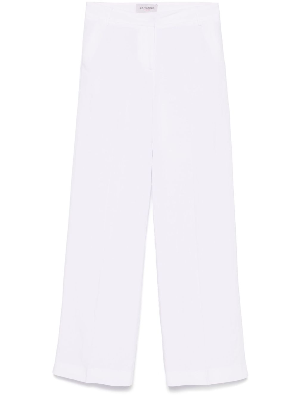White Linen-Blend Trousers — Ermanno Firenze