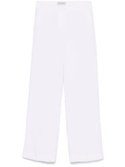 White Linen-Blend Trousers — Ermanno Firenze