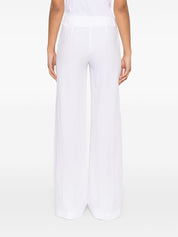 White Linen-Blend Trousers — Ermanno Firenze