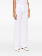 White Linen-Blend Trousers — Ermanno Firenze