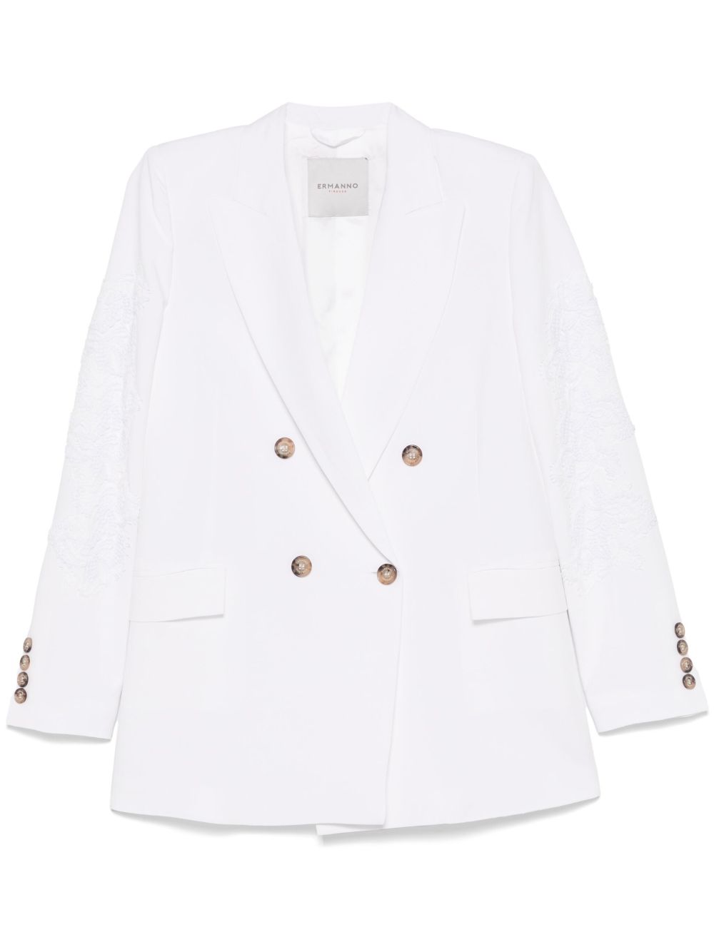Ermanno Firenze Jackets White linen cotton blazer