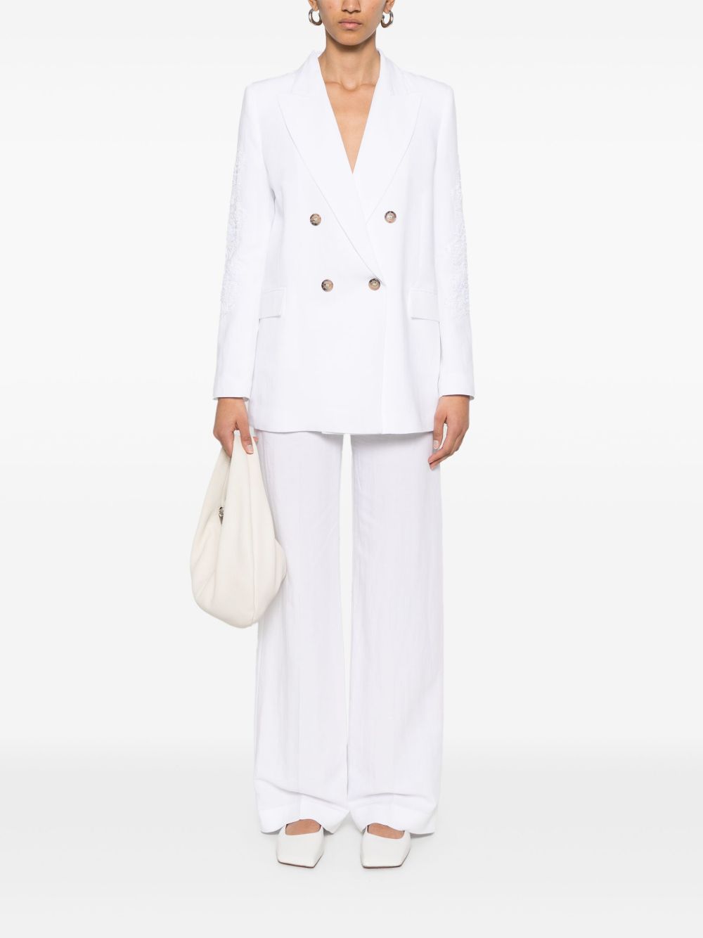 Ermanno Firenze Jackets White linen cotton blazer