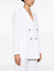 Ermanno Firenze Jackets White linen cotton blazer
