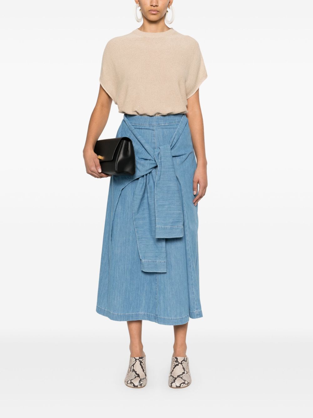 Pull ras du cou Fabiana Filippi en mélange de lin