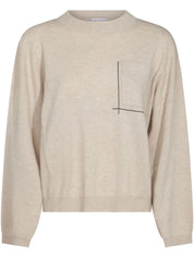 Brunello Cucinelli Beige Sweater — Silk-Wool Crew Neck