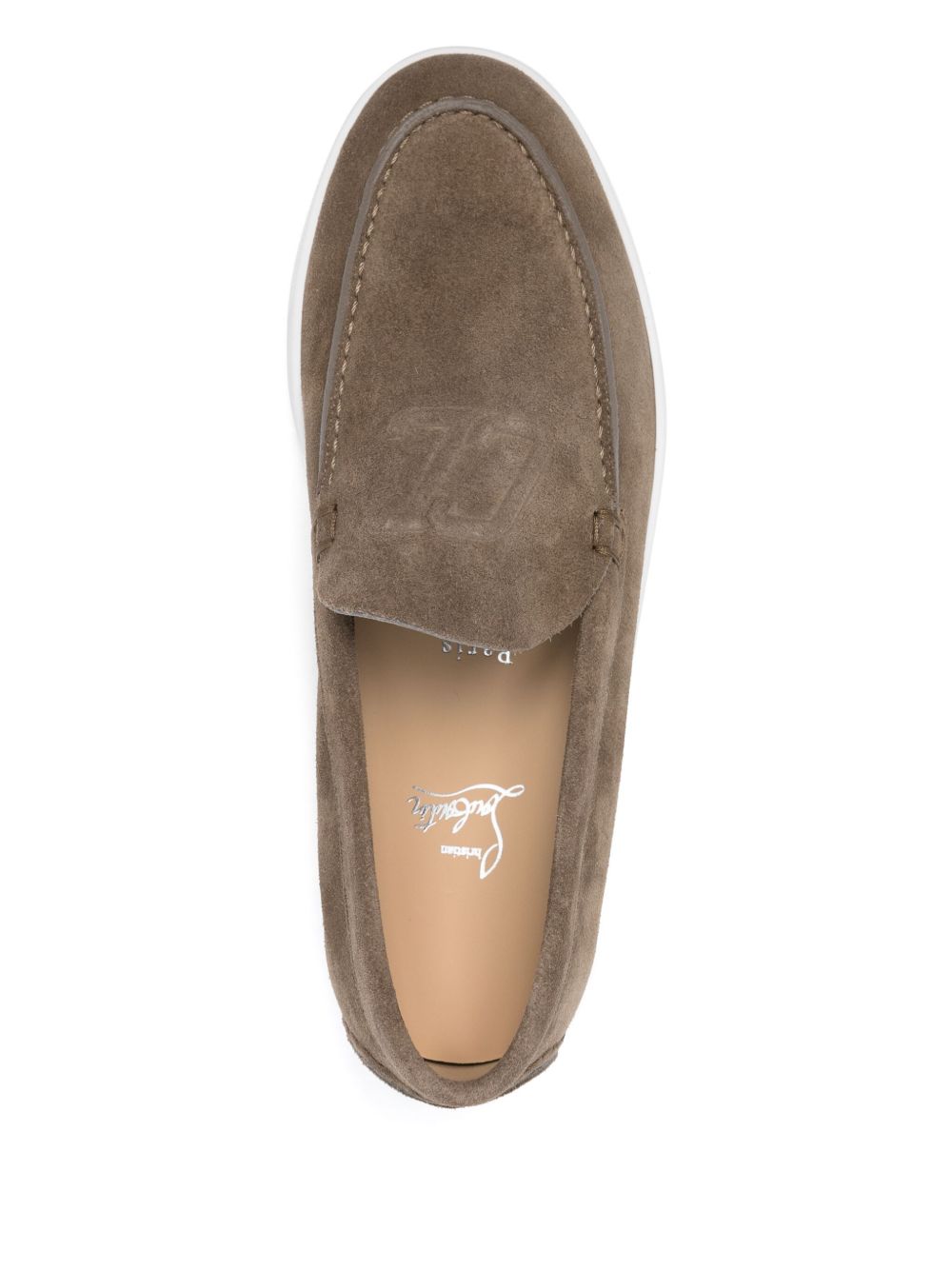 Christian Louboutin Varsiboat Moccasins in taupe grey