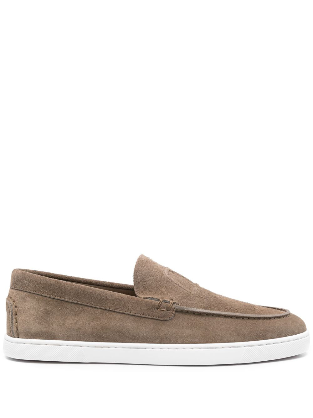 Christian Louboutin Varsiboat Moccasins in taupe grey