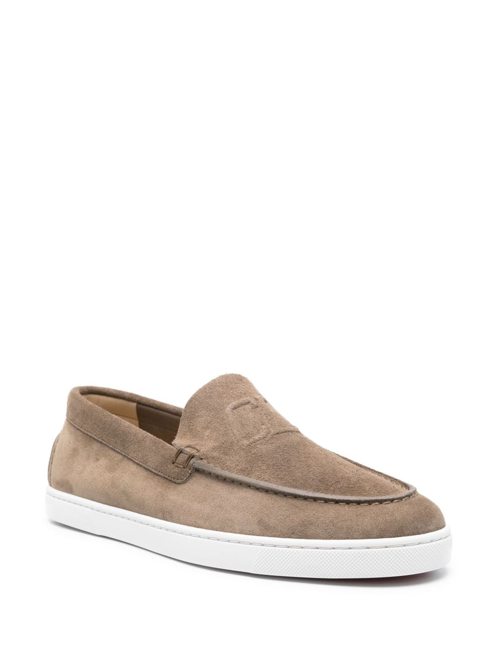 Christian Louboutin Varsiboat Moccasins in taupe grey