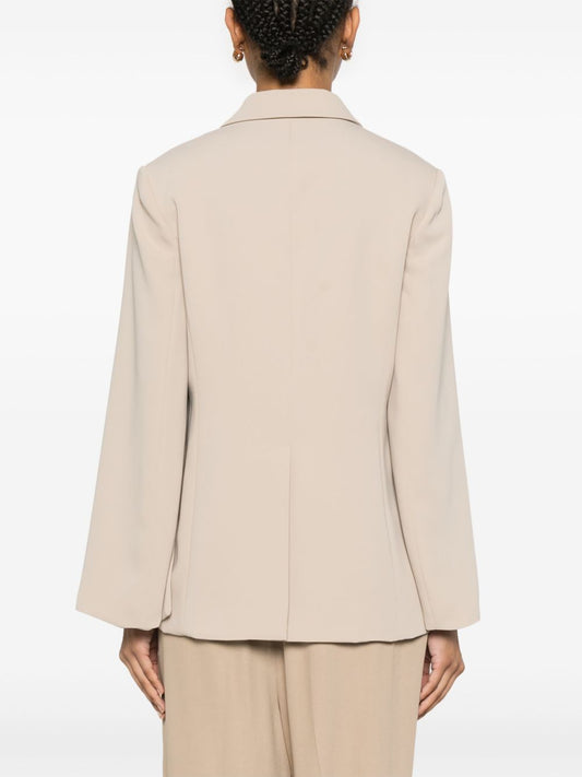 Beige Tailored Fit Parosh Jacket — Elegant Everyday Structure