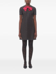 Valentino mini dress with bow in polka dot print