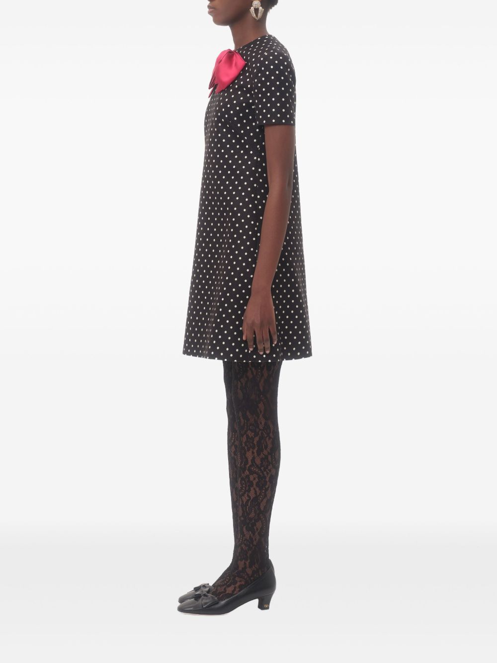 Valentino mini dress with bow in polka dot print