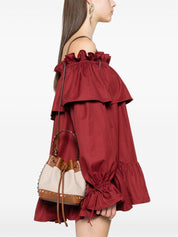 Valentino Garavani Bags.. Leather Brown bucket bag