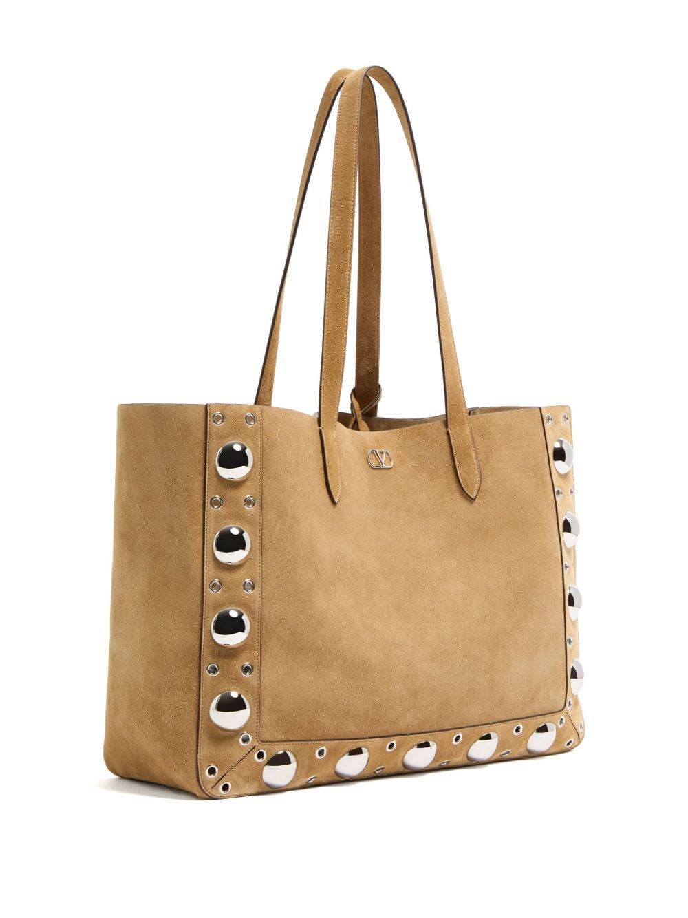 Valentino Garavani Bags.. Beige large suede leather tote