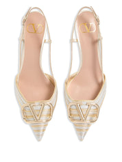 Valentino Garavani With Heel Silver slingback pumps