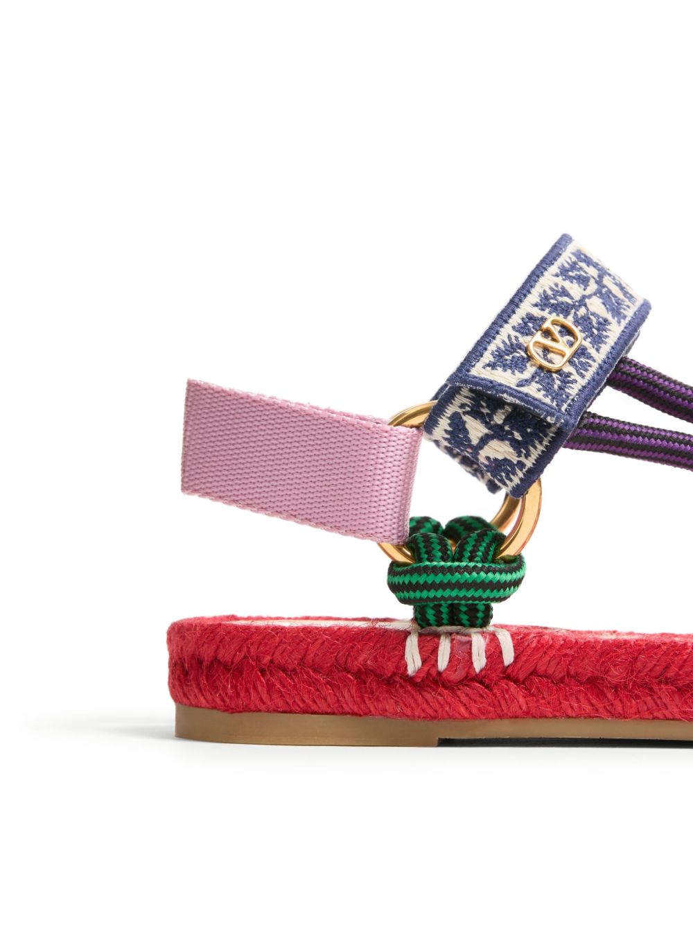 Sandales Valentino Garavani Rouge avec broderie VLogo