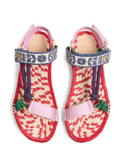 Sandales Valentino Garavani Rouge avec broderie VLogo