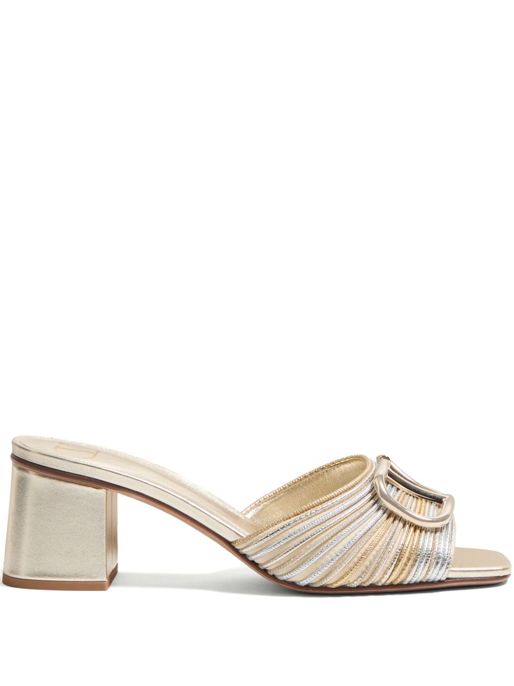 Sandalias Valentino Garavani mules de piel plateada