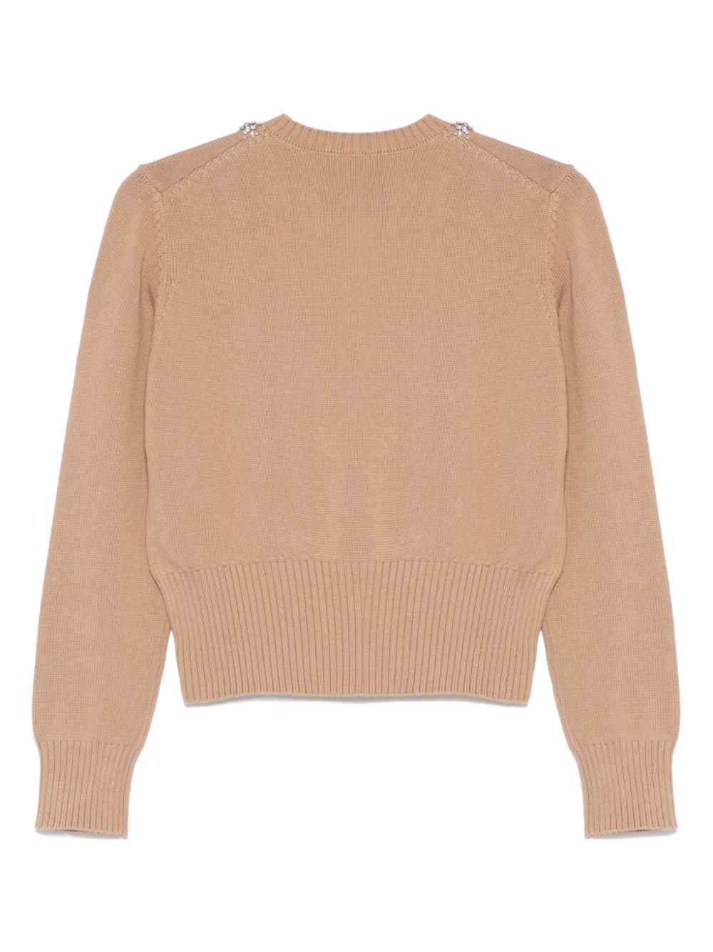 Semicouture Sweaters Beige with crystal embellishment