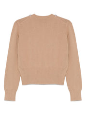 Semicouture Sweaters Beige with crystal embellishment