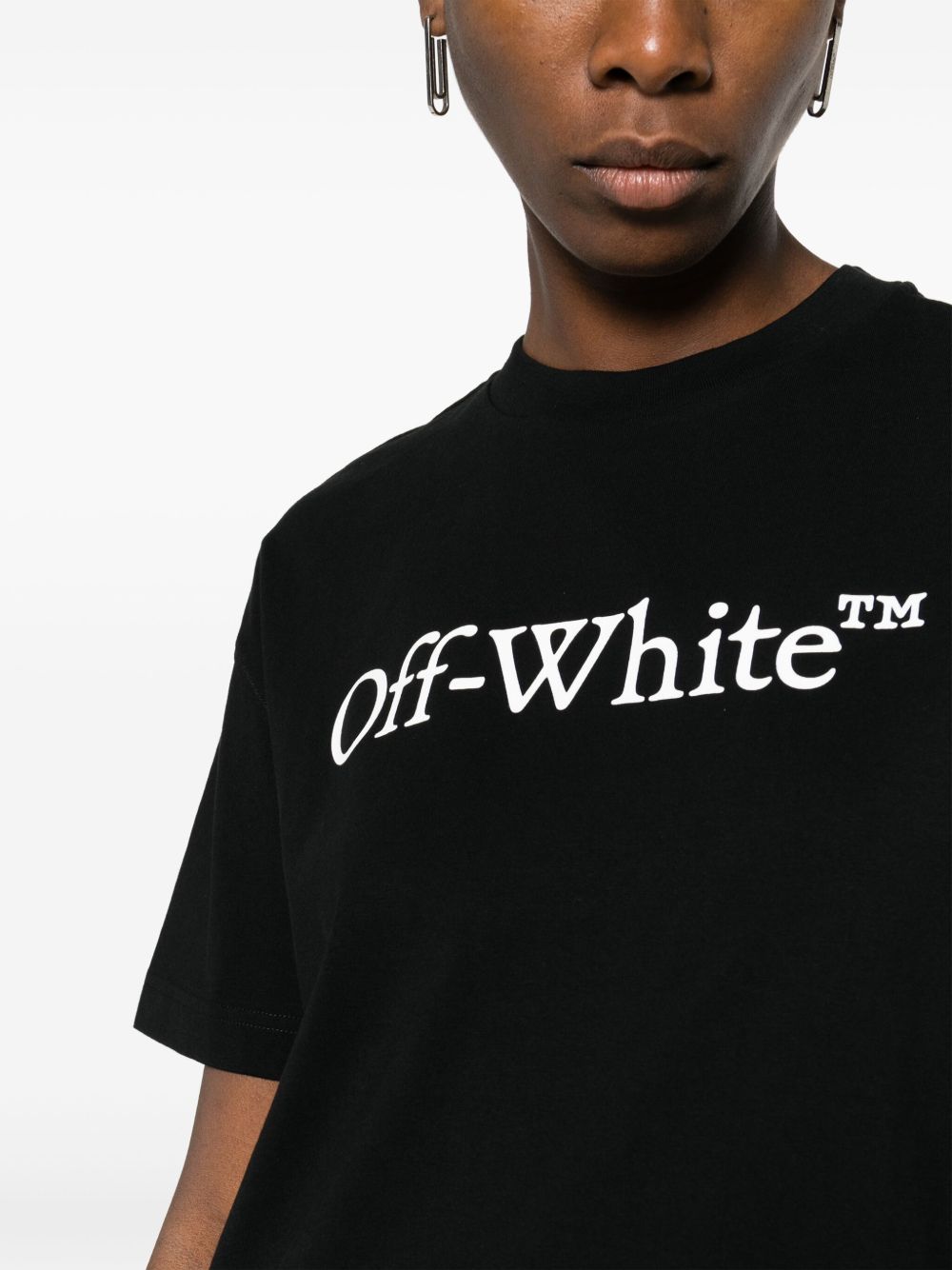 Off White T-shirts and Polos in Black Cotton