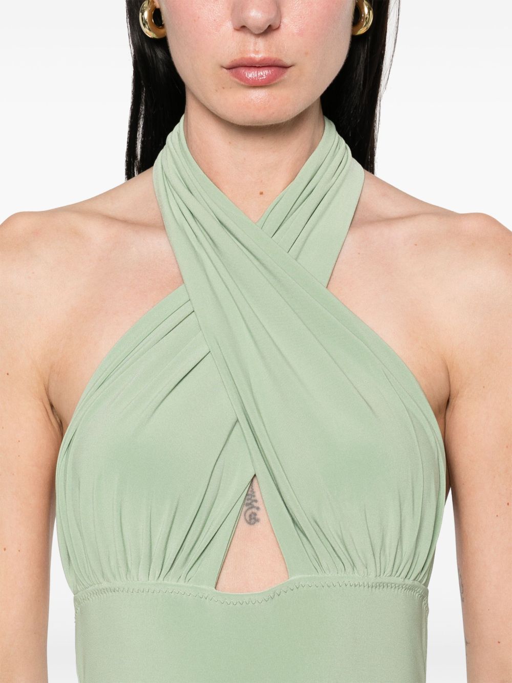 Green Fishtail Long Dress — Norma Kamali