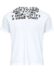 T-shirt col V en coton blanc MM6 Maison Margiela