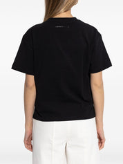 Emporio Armani Cotton-jersey T-shirt with oversized lurex logo