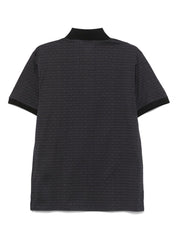 Emporio Armani jersey polo shirt with all-over jacquard lettering