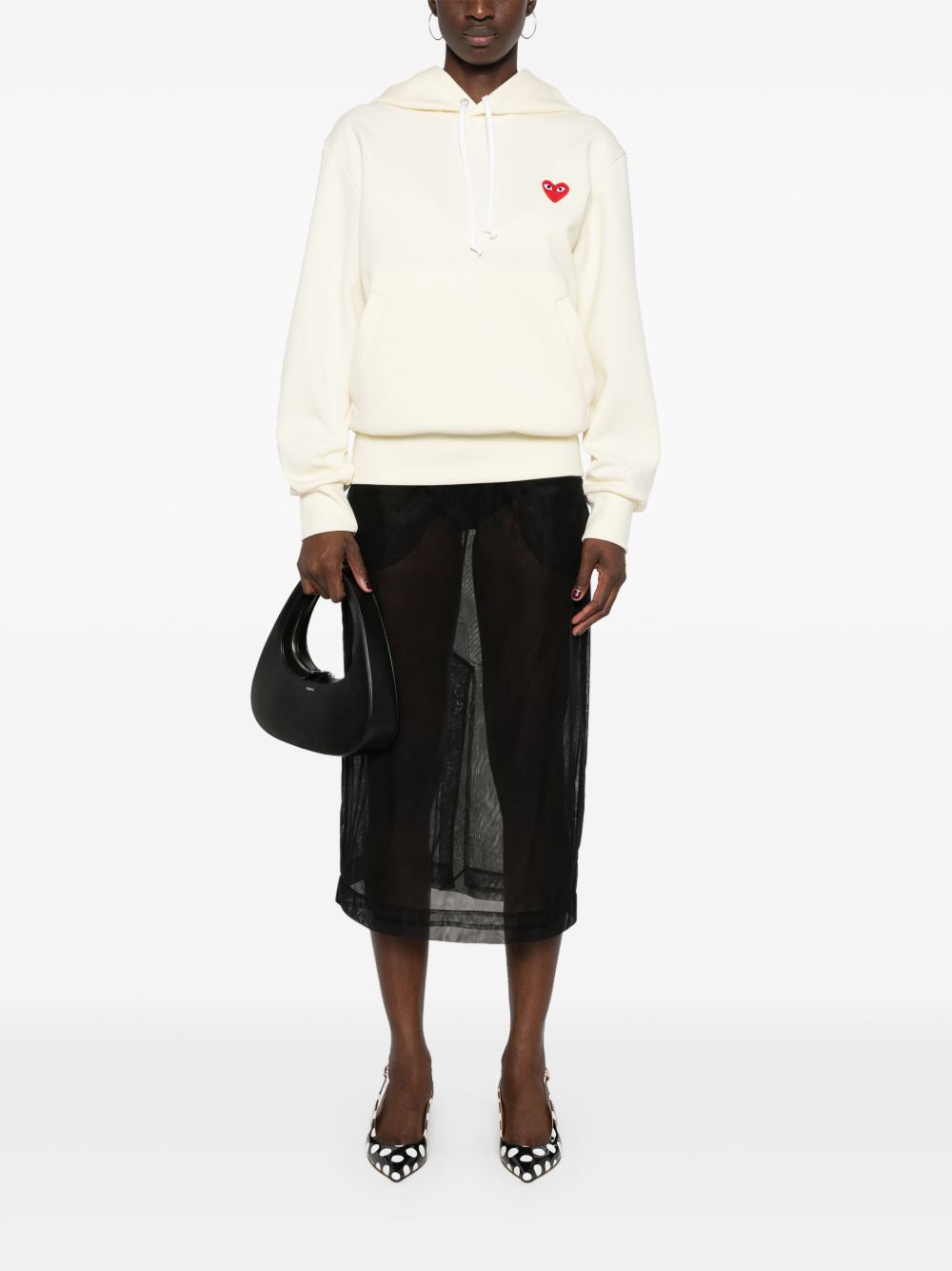 Comme Des Garcons hoodie with logo in light yellow
