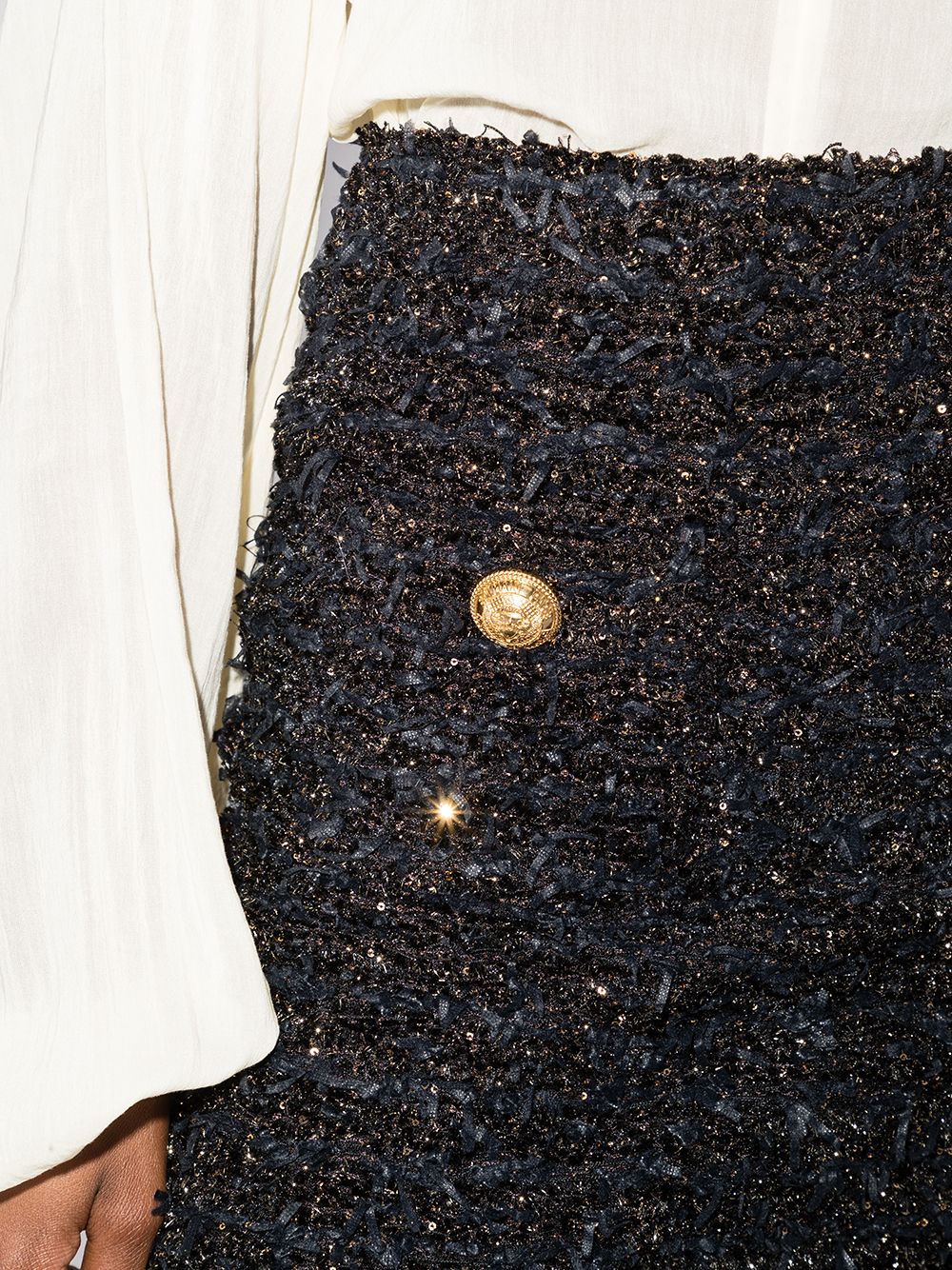 Balmain Skirts Black tweed high waist