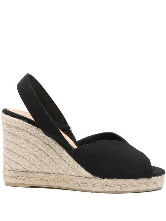 Castañer Black Espadrilles — Flat-Feel Wedge for Women