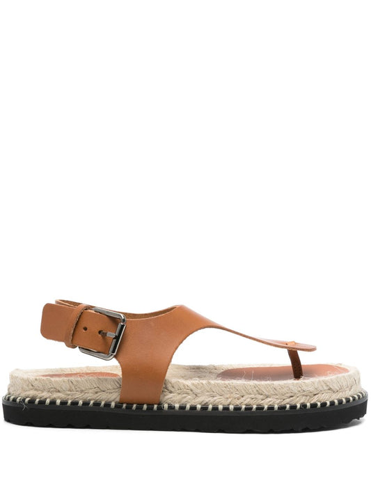 Castañer Leather Brown Sandals — Elegant Tokio Thong