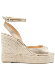 Castañer Castaner Flat shoes Golden leather espadrilles