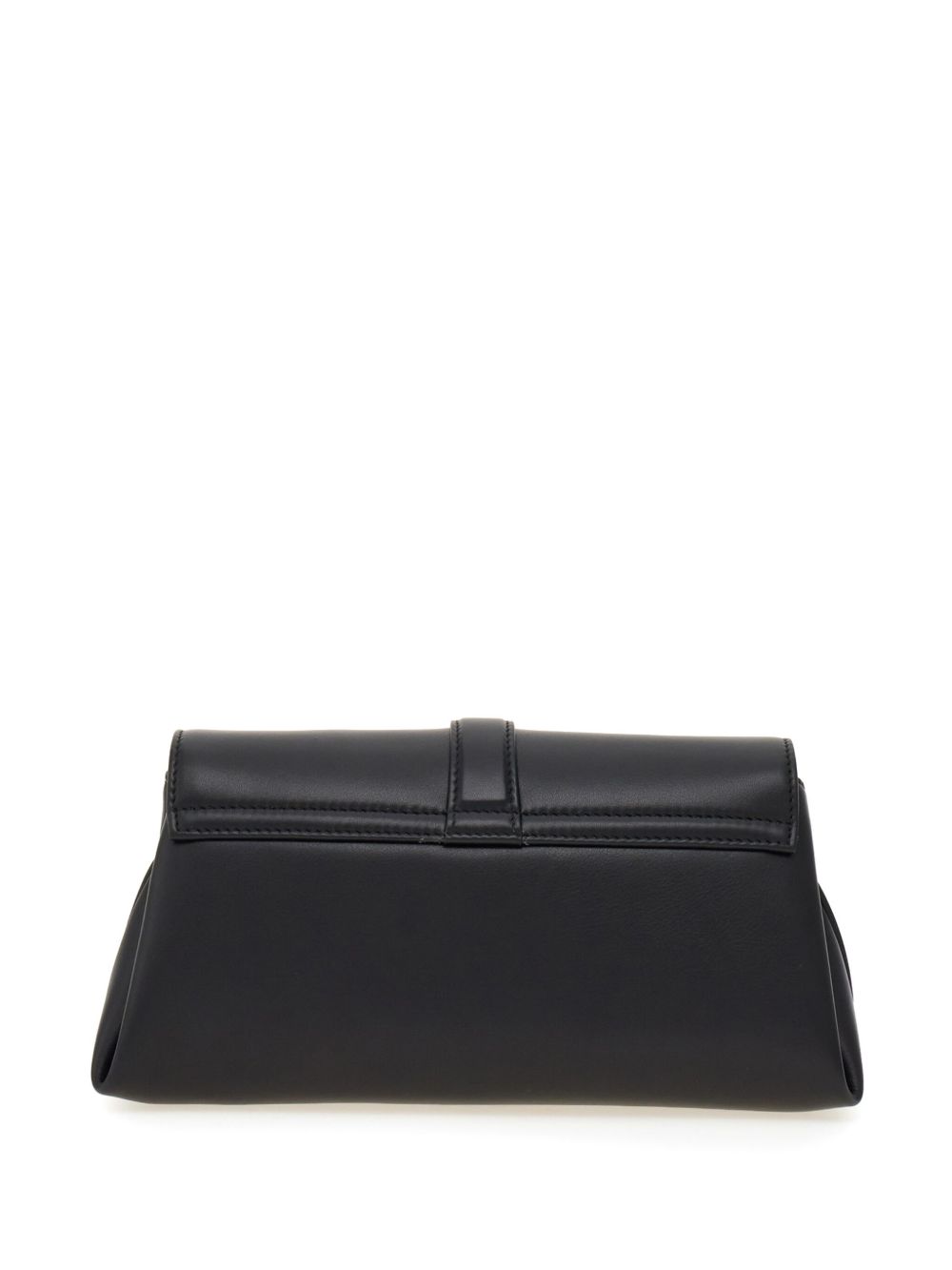 Ferragamo small front flap shoulder bag in black calf leather
