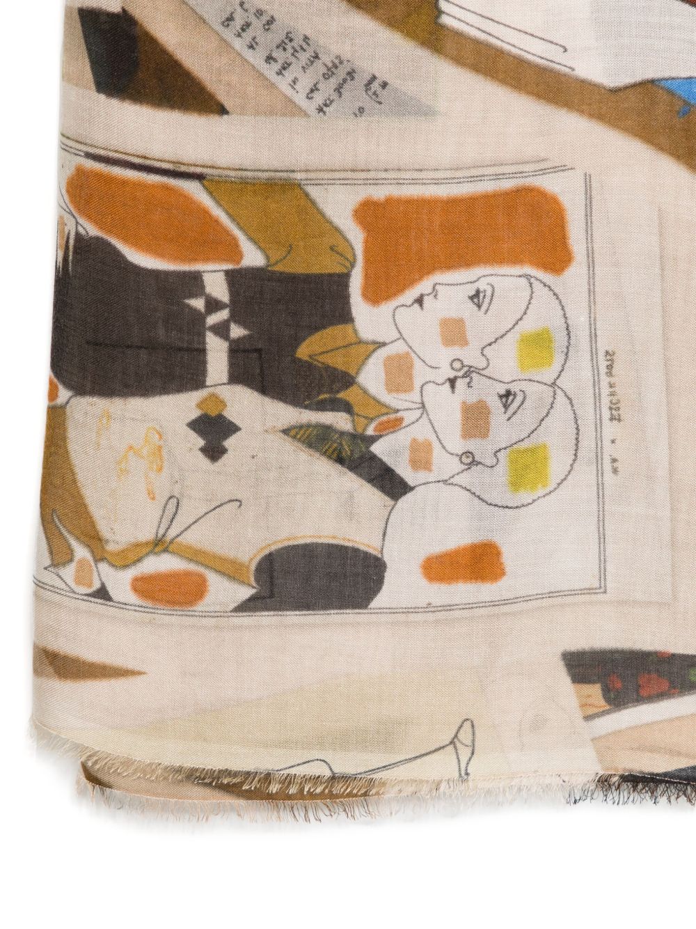 Bufandas Faliero Sarti Multicolor con estampado de bocetos beige claro