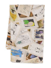 Bufandas Faliero Sarti Multicolor con estampado de bocetos beige claro