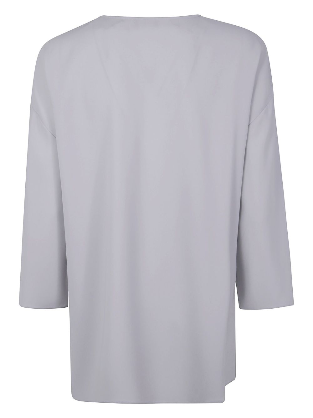 Emporio Armani side-slit blouse — light grey Cady elegance