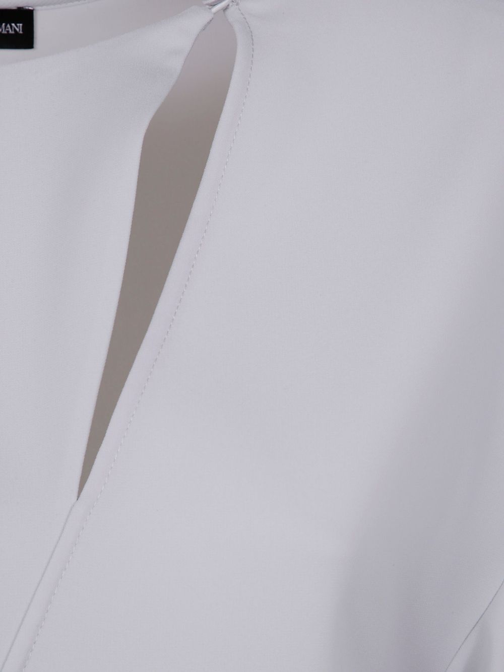 Emporio Armani side-slit blouse — light grey Cady elegance