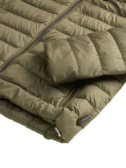 Woolrich Coats Green in khaki with drawstring hood