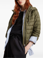 Woolrich Coats Green in khaki with drawstring hood