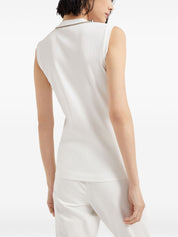 Brunello Cucinelli Top White sleeveless V-neck
