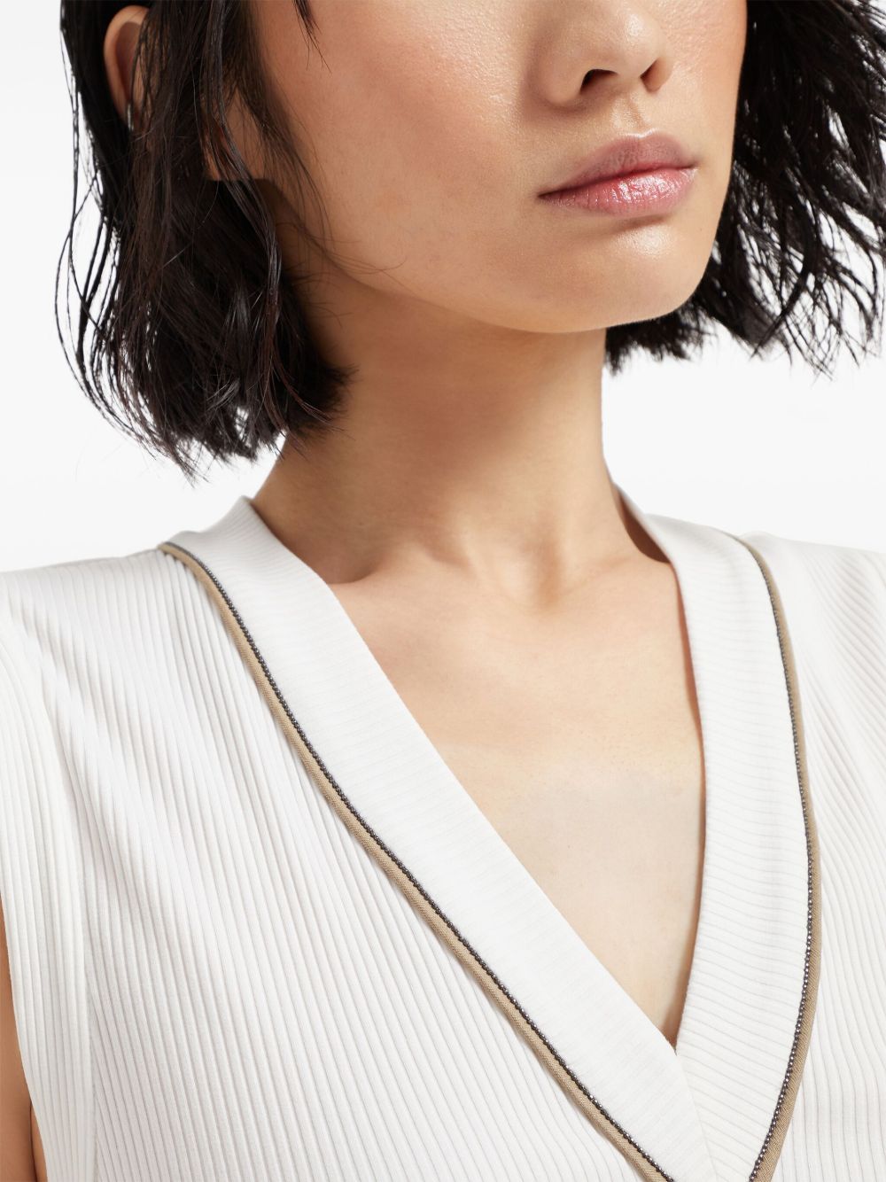Brunello Cucinelli Top White sleeveless V-neck