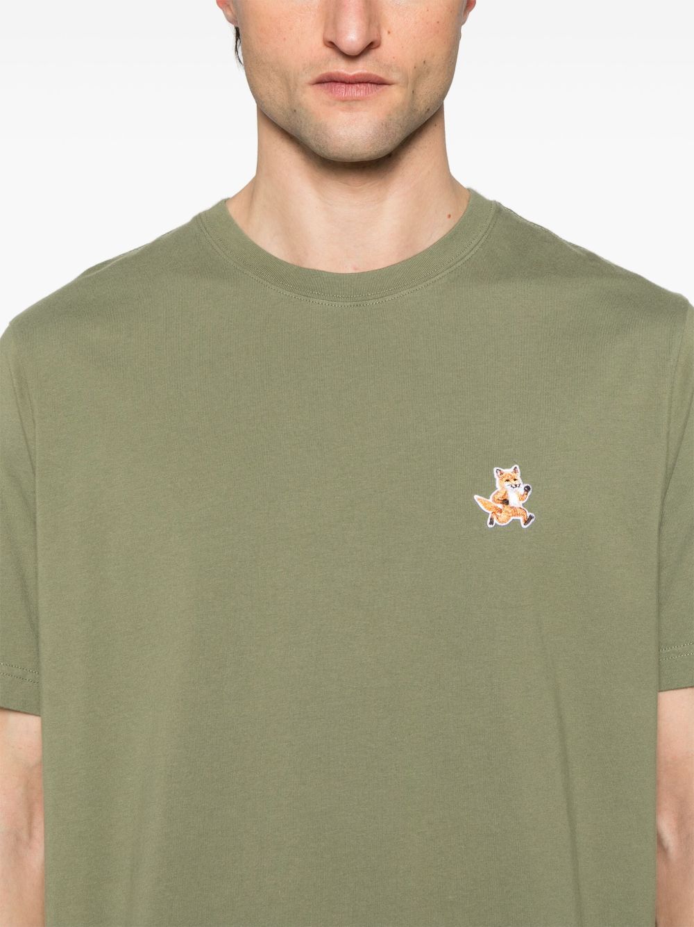 Maison Kitsuné MAISON KITSUNE' T-shirts and Polos Green cotton crew neck