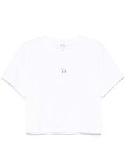 Maison Kitsuné Cropped White Cotton Tee