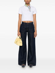 Maison Kitsuné Cropped White Cotton Tee