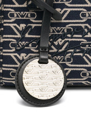 Emporio Armani Small tote bag in all-over monogram jacquard canvas