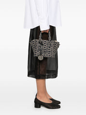 Emporio Armani Small tote bag in all-over monogram jacquard canvas