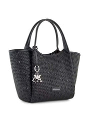 Emporio Armani Black Braided Shopper Tote