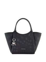 Emporio Armani Black Braided Shopper Tote